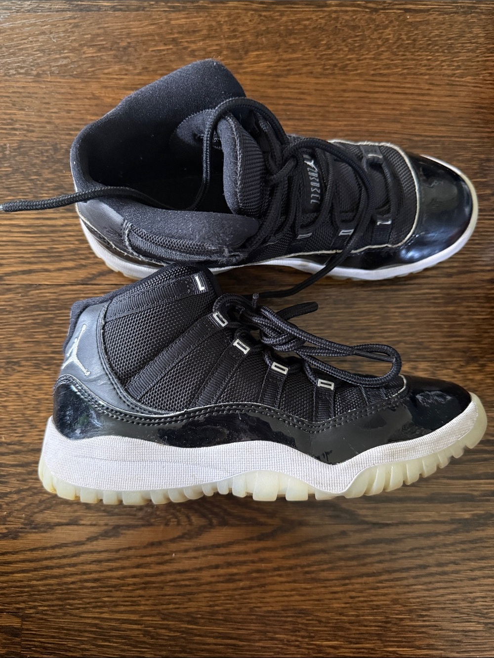 Jordan Kids Black and White Retro High-Top Sneakers